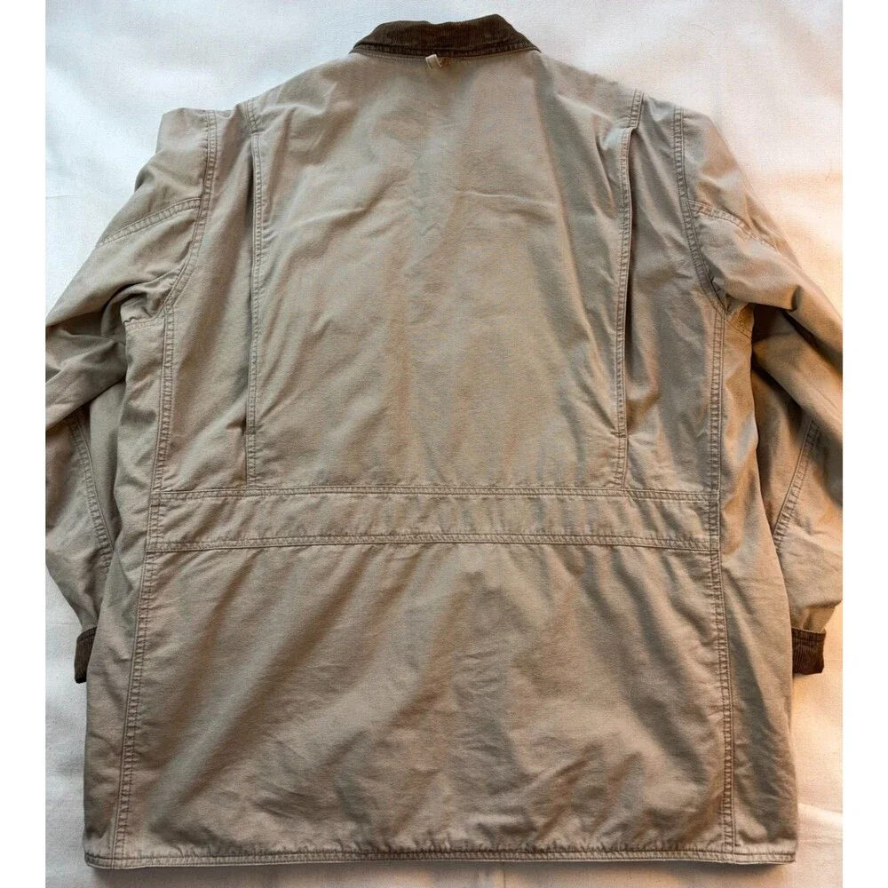 American Eagle Outfitters Mens Chore Coat Tan Flannel Lined L Barn Field Jacket
